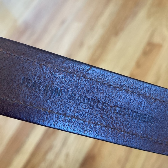 Men’s Ralph Lauren Leather Belt Brown Brass Buckle distressed classic vintage - Picture 8 of 13